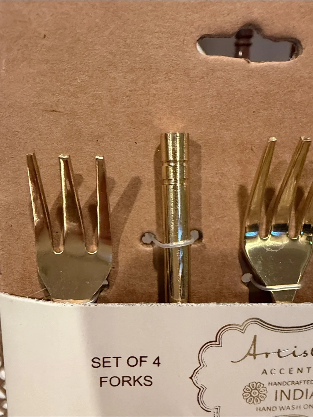 Artistic Accents Handcrafted Gold Finish Fork Set of 4
